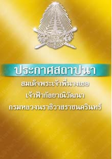 ประกาศสถาปนาสมเด็จพระเจ้าพี่นางเธอเจ้าฟ้ากัลยาณิวัฒนากรมหลวงนราธิวาสราชนครินทร์