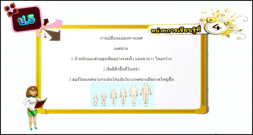 บทที่ 4 การเปลี่ยนแปลงทางเพศ (ป.5)